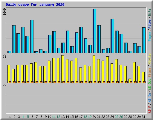 Daily usage for January 2020