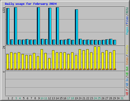 Daily usage for February 2024