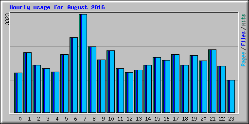 Hourly usage for August 2016
