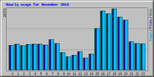 Hourly usage for November 2016