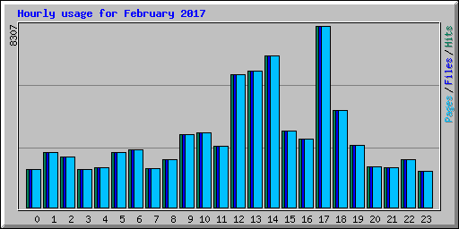 Hourly usage for February 2017