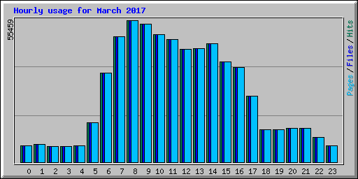 Hourly usage for March 2017