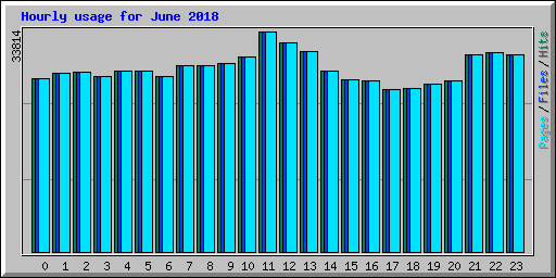 Hourly usage for June 2018