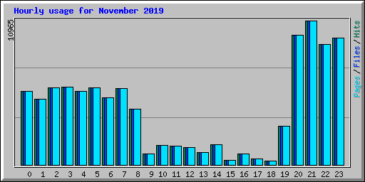 Hourly usage for November 2019