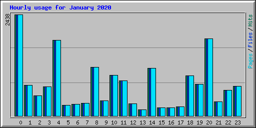 Hourly usage for January 2020