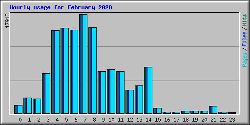 Hourly usage for February 2020