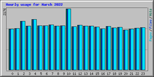 Hourly usage for March 2022