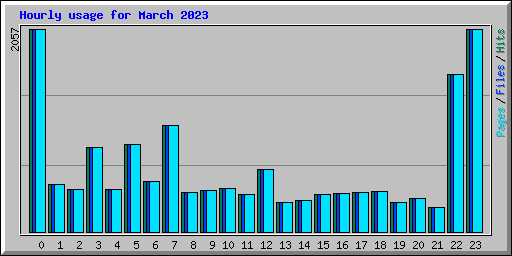 Hourly usage for March 2023