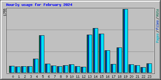 Hourly usage for February 2024