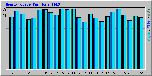 Hourly usage for June 2025
