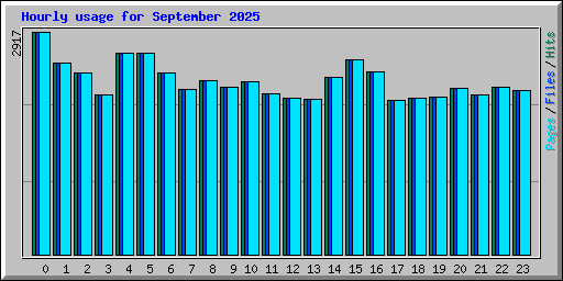 Hourly usage for September 2025