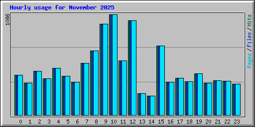 Hourly usage for November 2025