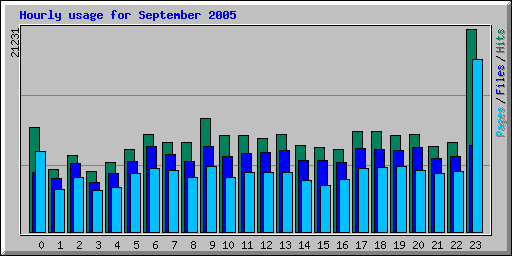 Hourly usage for September 2005